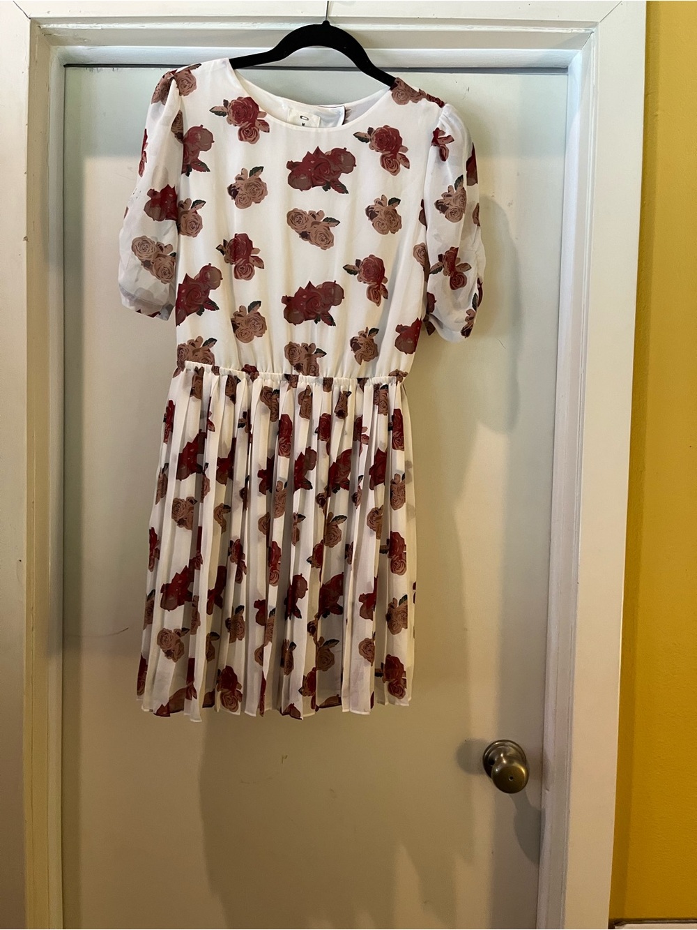 Pins & Needles White Dress with Pink-Red Floral Detail